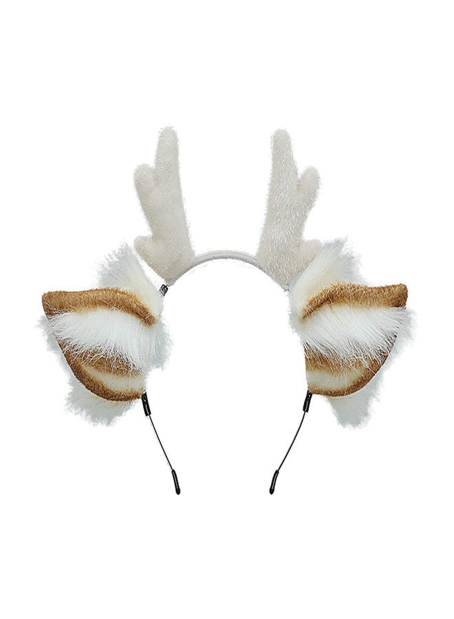 Faylay Lovely Furry Reindeer Headband Cosplay Deer Hair Accessories (MJB) - Image 1